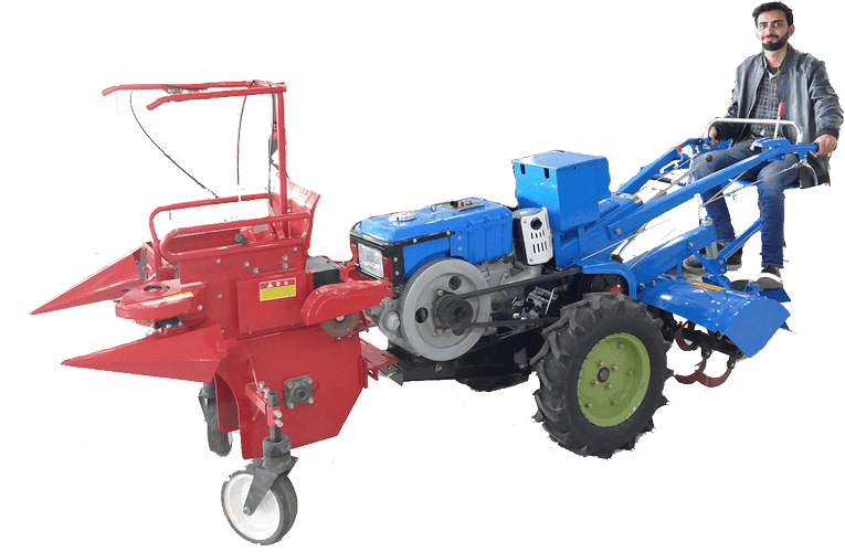 portfolio JMS walking tractor working maize harvestor